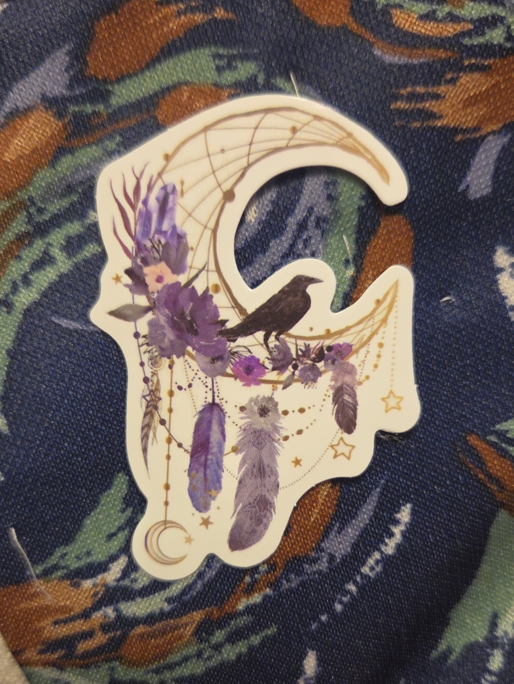 Purple Moon & Raven Decorative Sticker - Women Accessories